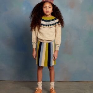 Everyday striped skirt Dusty Blue
